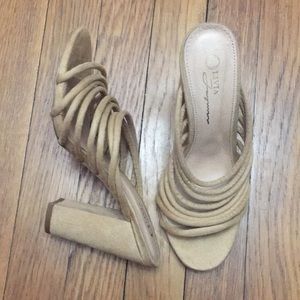 Olivia Strappy Nude Mules